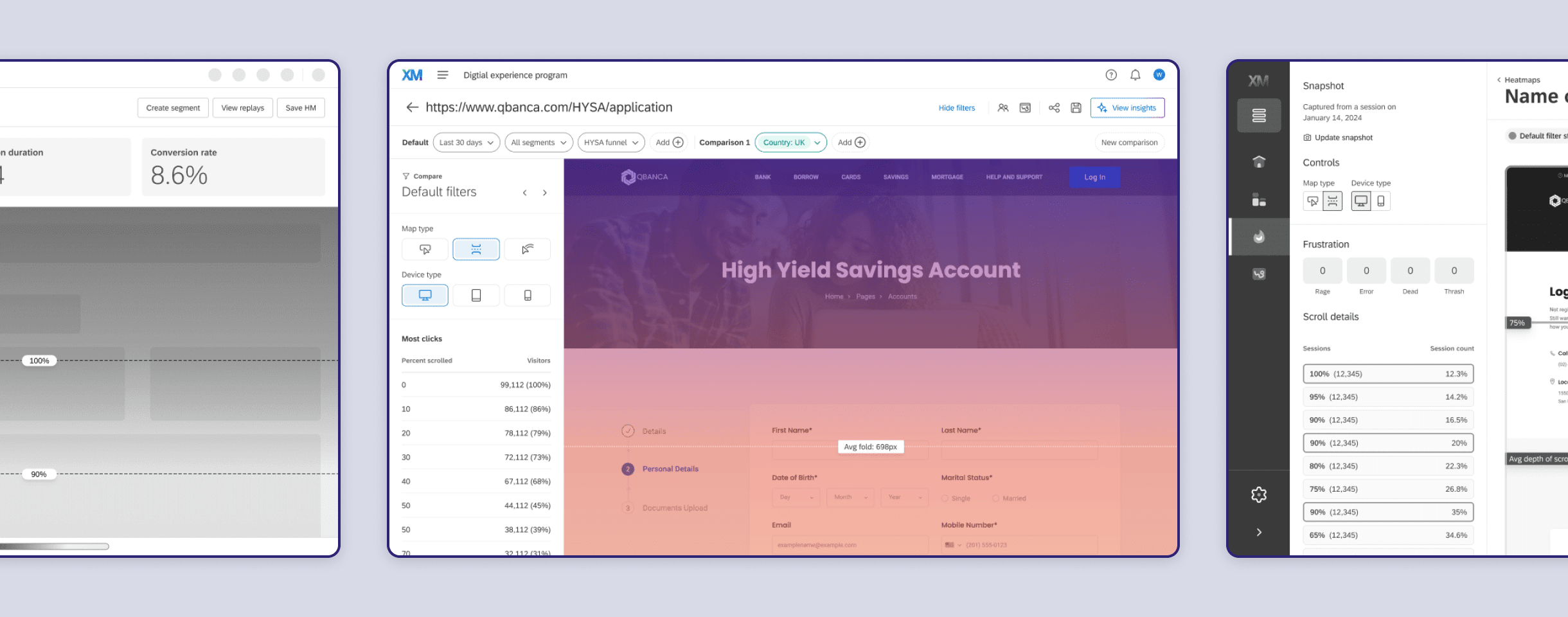 Design iterations for visualizations and controls for scrollkmaps