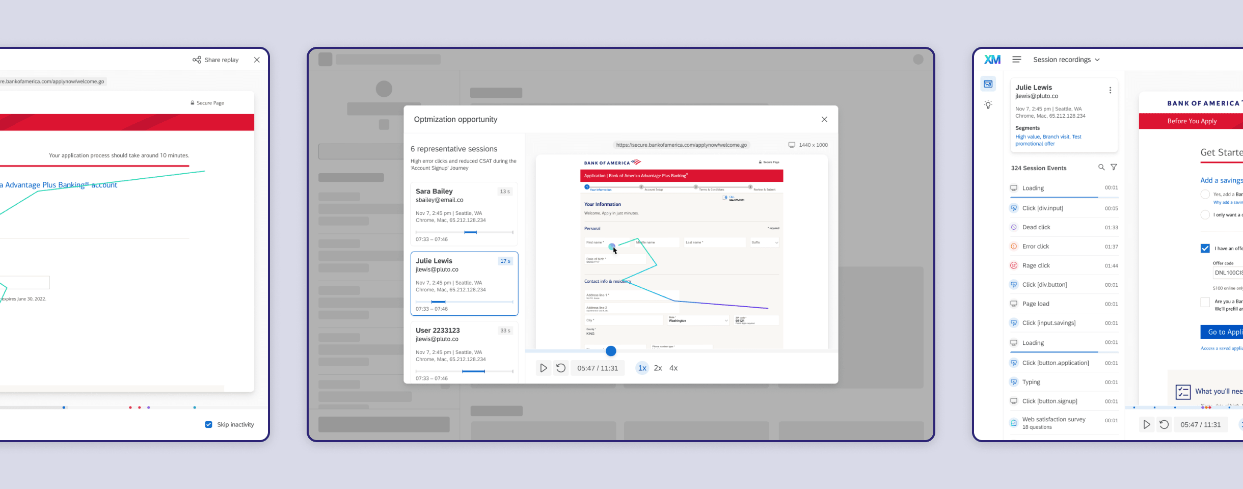 Replay player evaluations for modal, structured, and simulated modal navigational approaches